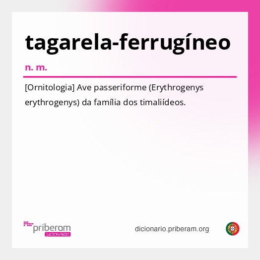 Significado de tagarela-ferrugíneo