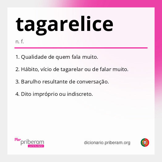 Significado de tagarelice