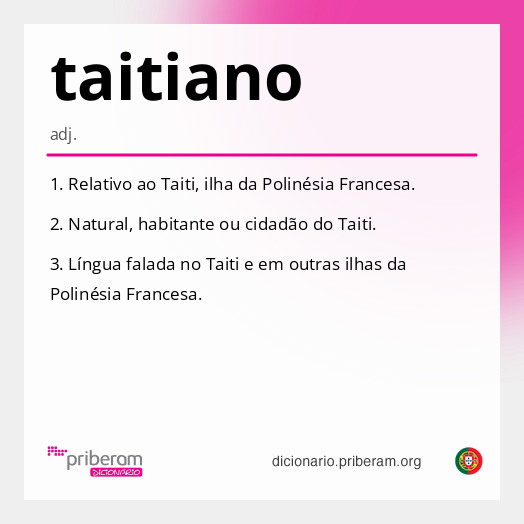 Significado de taitiano