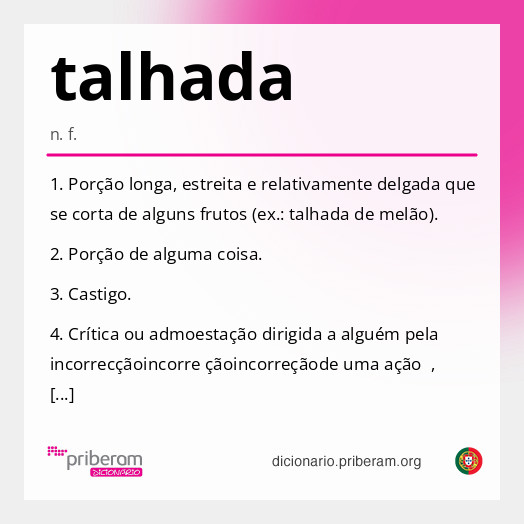 Significado de talhada