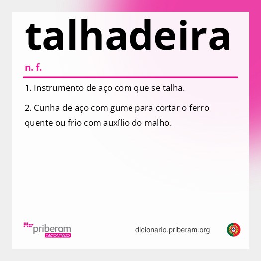 Significado de talhadeira