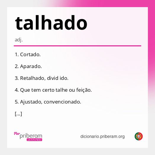 Significado de talhado