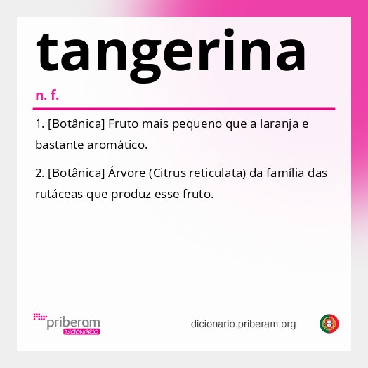 Significado de tangerina