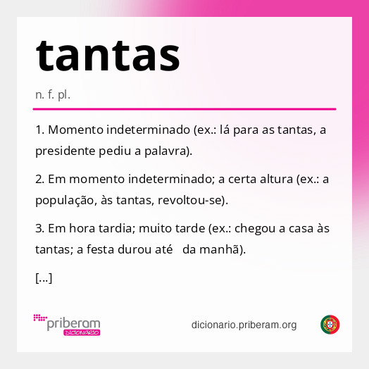 Significado de tantas