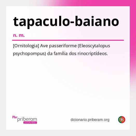 Significado de tapaculo-baiano