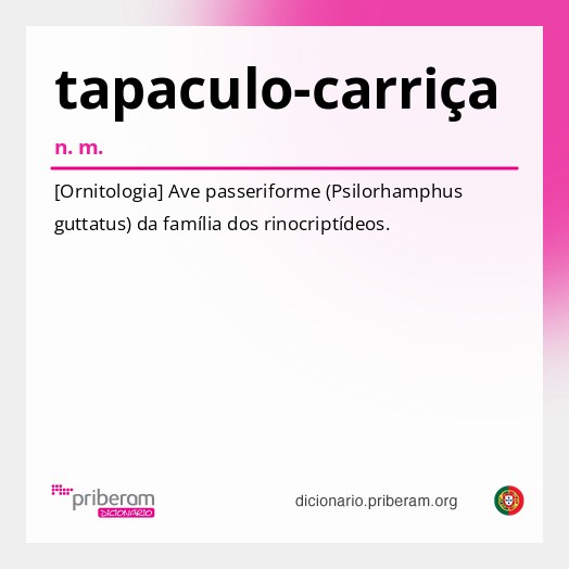 Significado de tapaculo-carriça