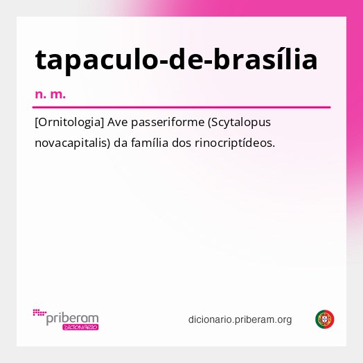 Significado de tapaculo-de-brasília