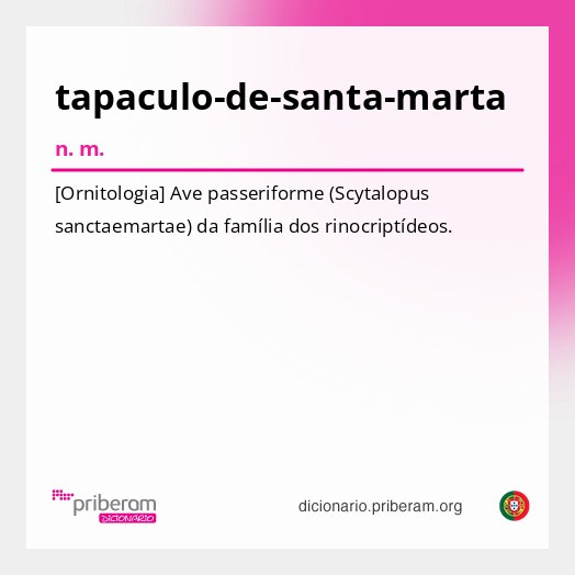 Significado de tapaculo-de-santa-marta
