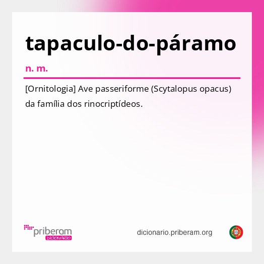 Significado de tapaculo-do-páramo
