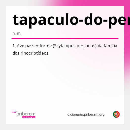 Significado de tapaculo-do-perijá