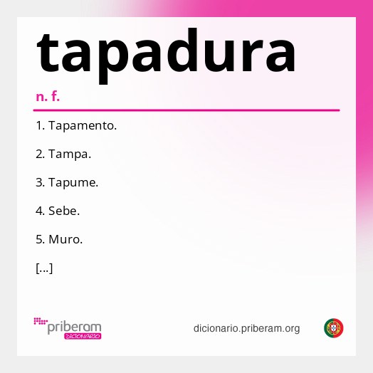 Significado de tapadura