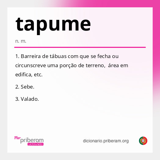 Significado de tapume