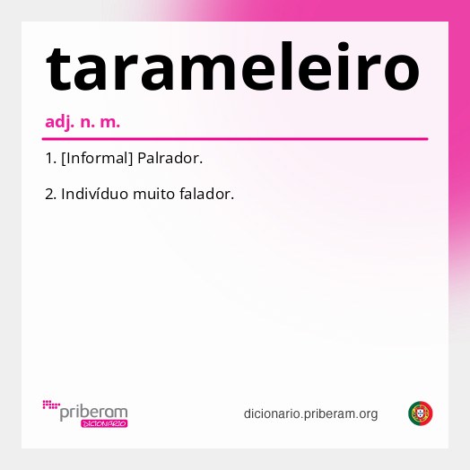 Significado de tarameleiro