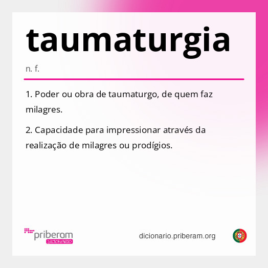 Significado de taumaturgia