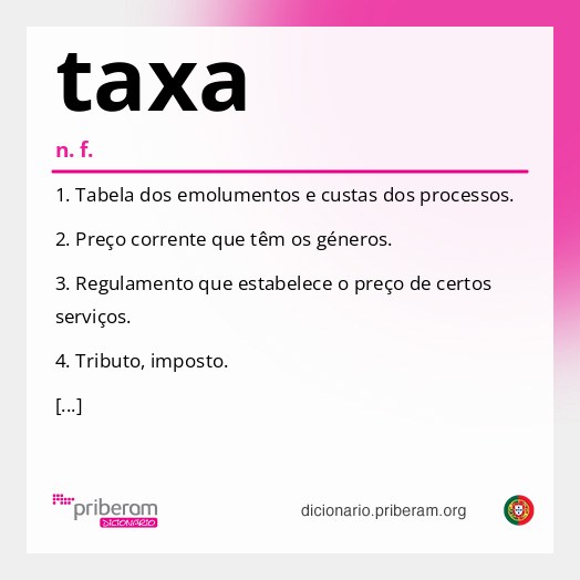 Significado de taxa