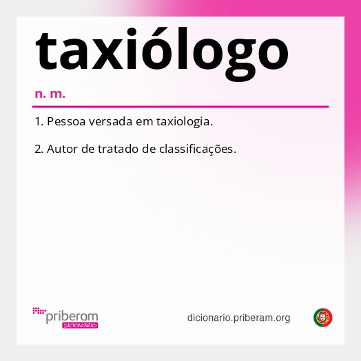 Significado de taxiólogo