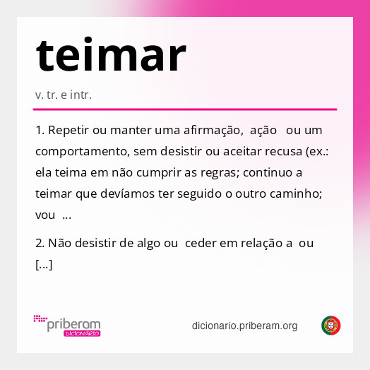Significado de teimar