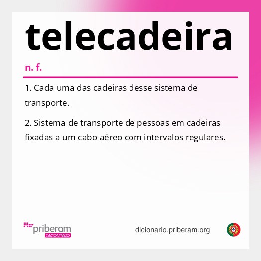 Significado de telecadeira