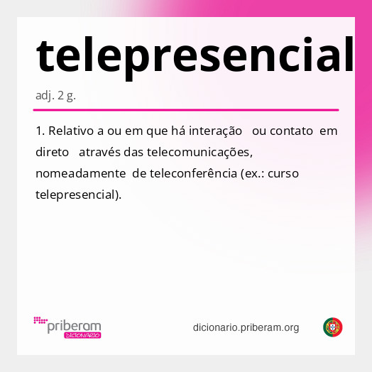 Significado de telepresencial