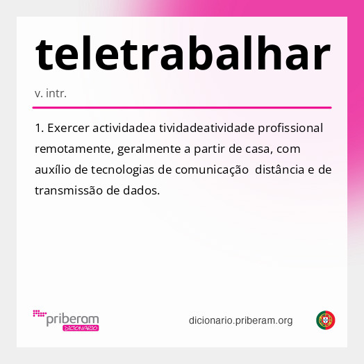 Significado de teletrabalhar