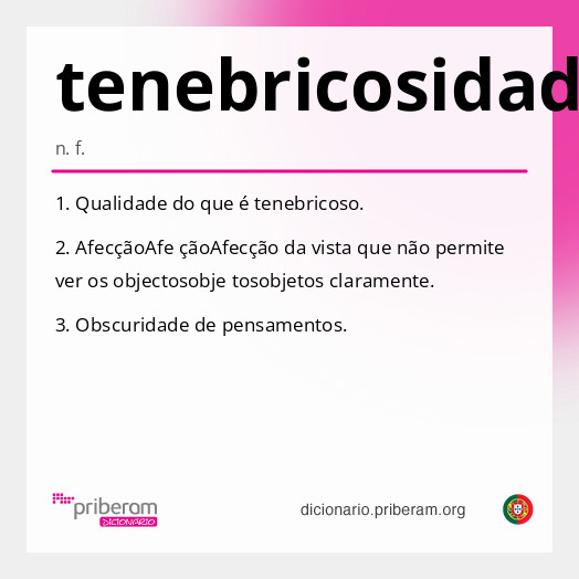 Significado de tenebricosidade