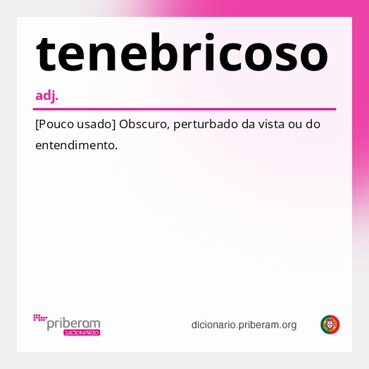 Significado de tenebricoso