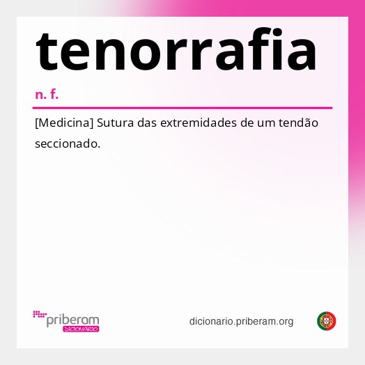 Significado de tenorrafia