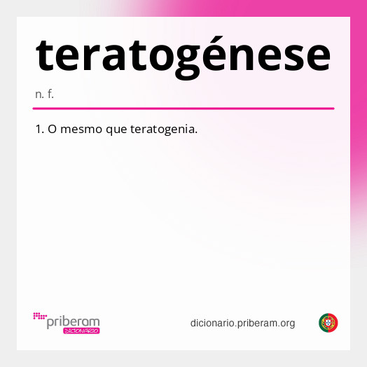 Significado de teratogénese