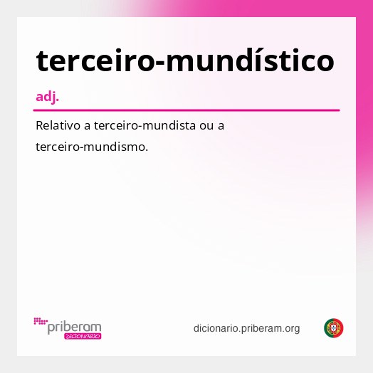 Significado de terceiro-mundístico