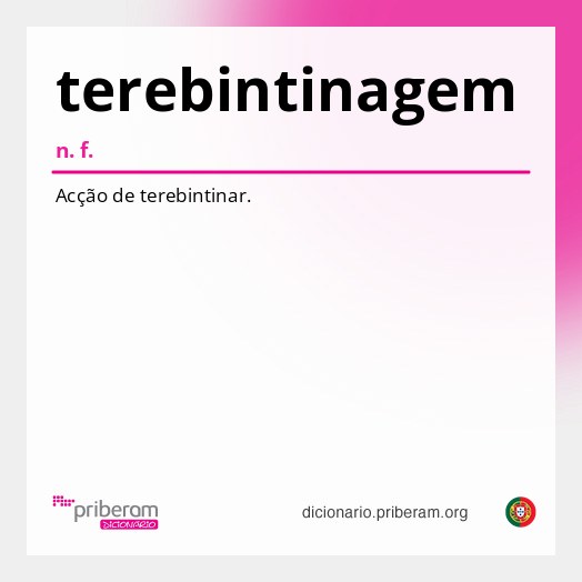 Significado de terebintinagem