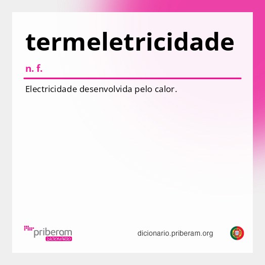 Significado de termeletricidade