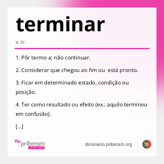 Significado de terminar