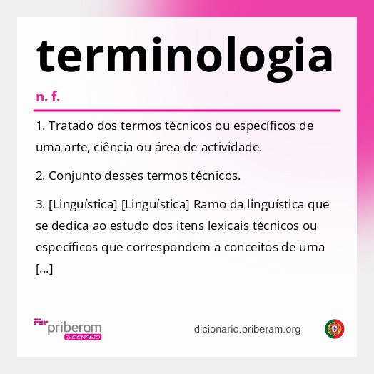 Significado de terminologia