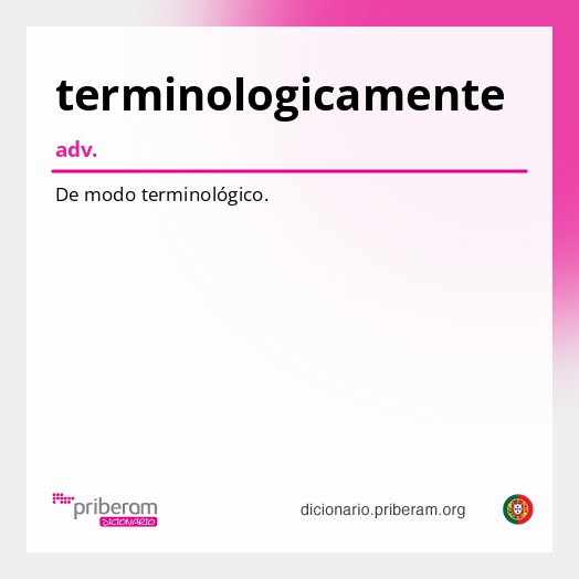 Significado de terminologicamente