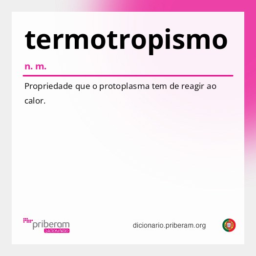 Significado de termotropismo