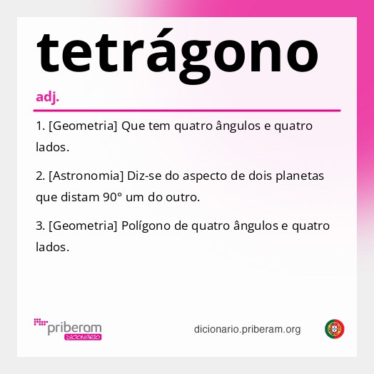 Significado de tetrágono