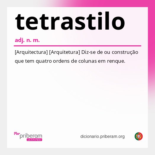 Significado de tetrastilo