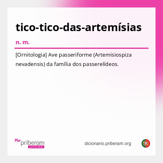 Significado de tico-tico-das-artemísias