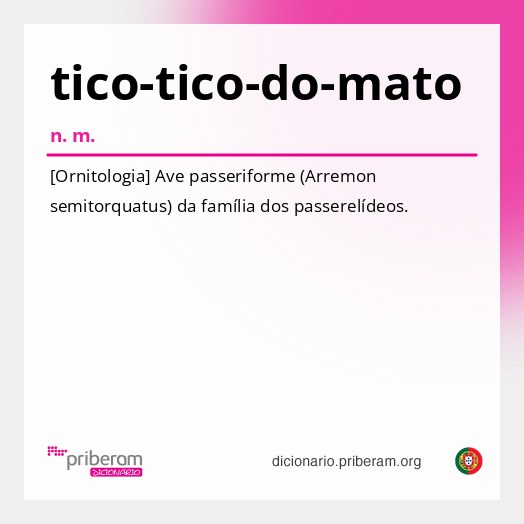 Significado de tico-tico-do-mato
