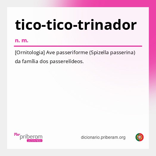 Significado de tico-tico-trinador