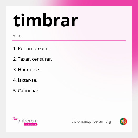 Significado de timbrar