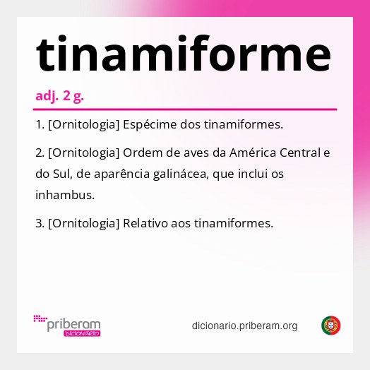 Significado de tinamiforme