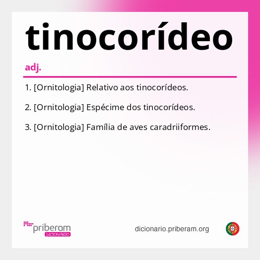 Significado de tinocorídeo
