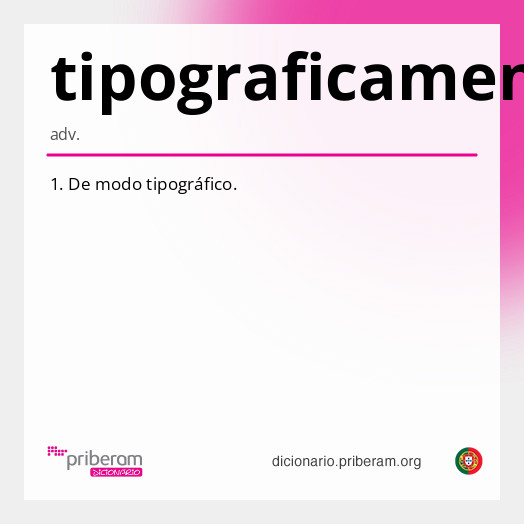 Significado de tipograficamente