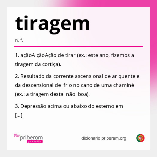 Significado de tiragem