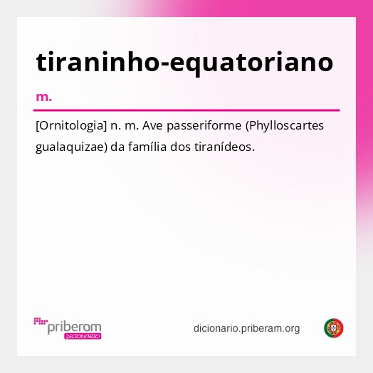 Significado de tiraninho-equatoriano
