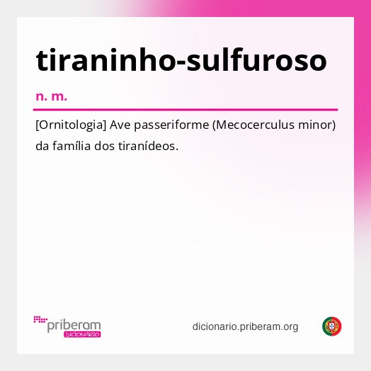 Significado de tiraninho-sulfuroso