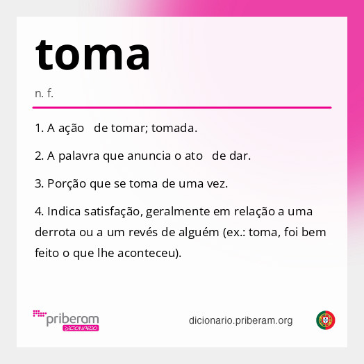 Significado de toma