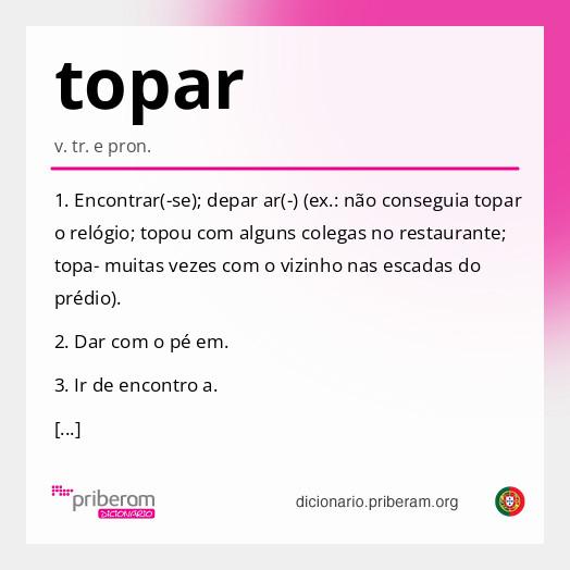 Significado de topar