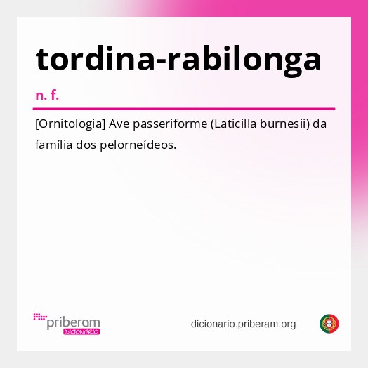 Significado de tordina-rabilonga